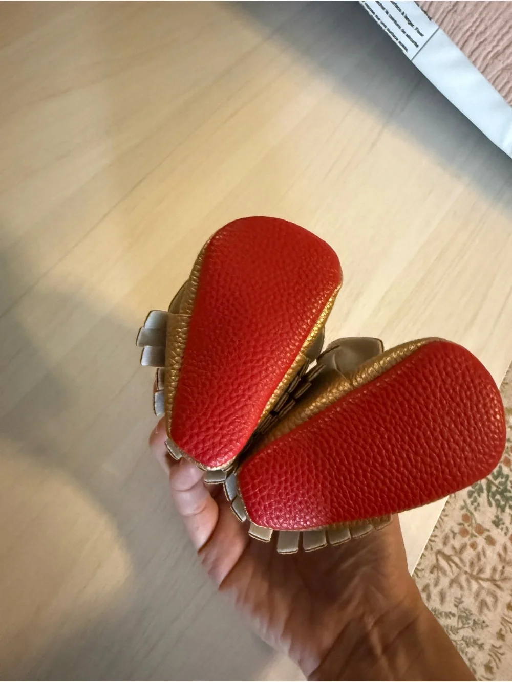 Gold Bow Baby Moccasins - Kids Shoes